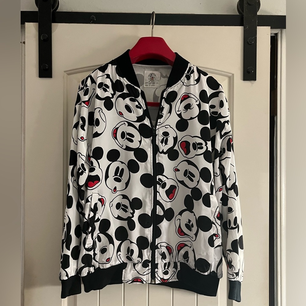 Vtg Mickey Mouse Satin Bomber Jacket